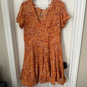 patrons of peace orange dress